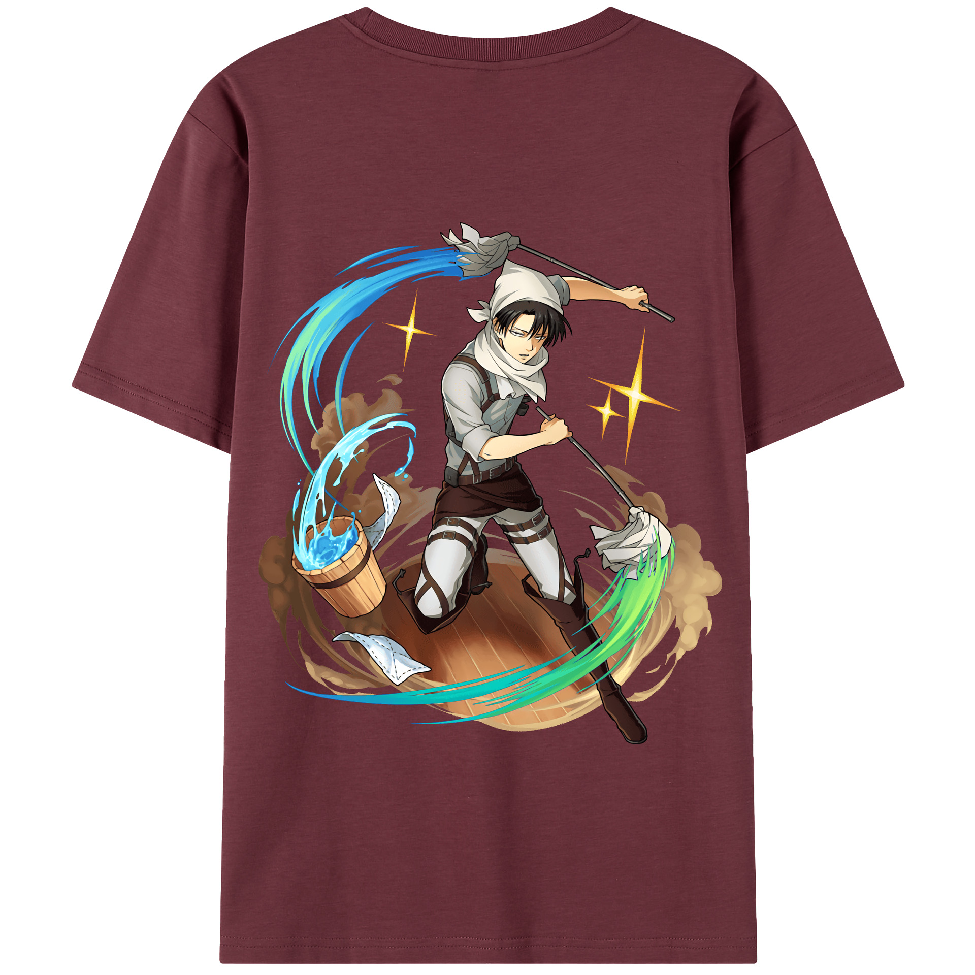 （画像用） 進撃の巨人 リヴァイ·アッカーマン Attack on Titan Levi Ackerman 綿100％半袖Tシャツ（背面プリント）
